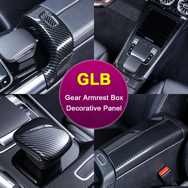 

For Mercedes Benz GLA H247 GLB X247 2020 2021,Central Control Gear Shift Cover Frame Armrest Box Panel Interior Car Accessories