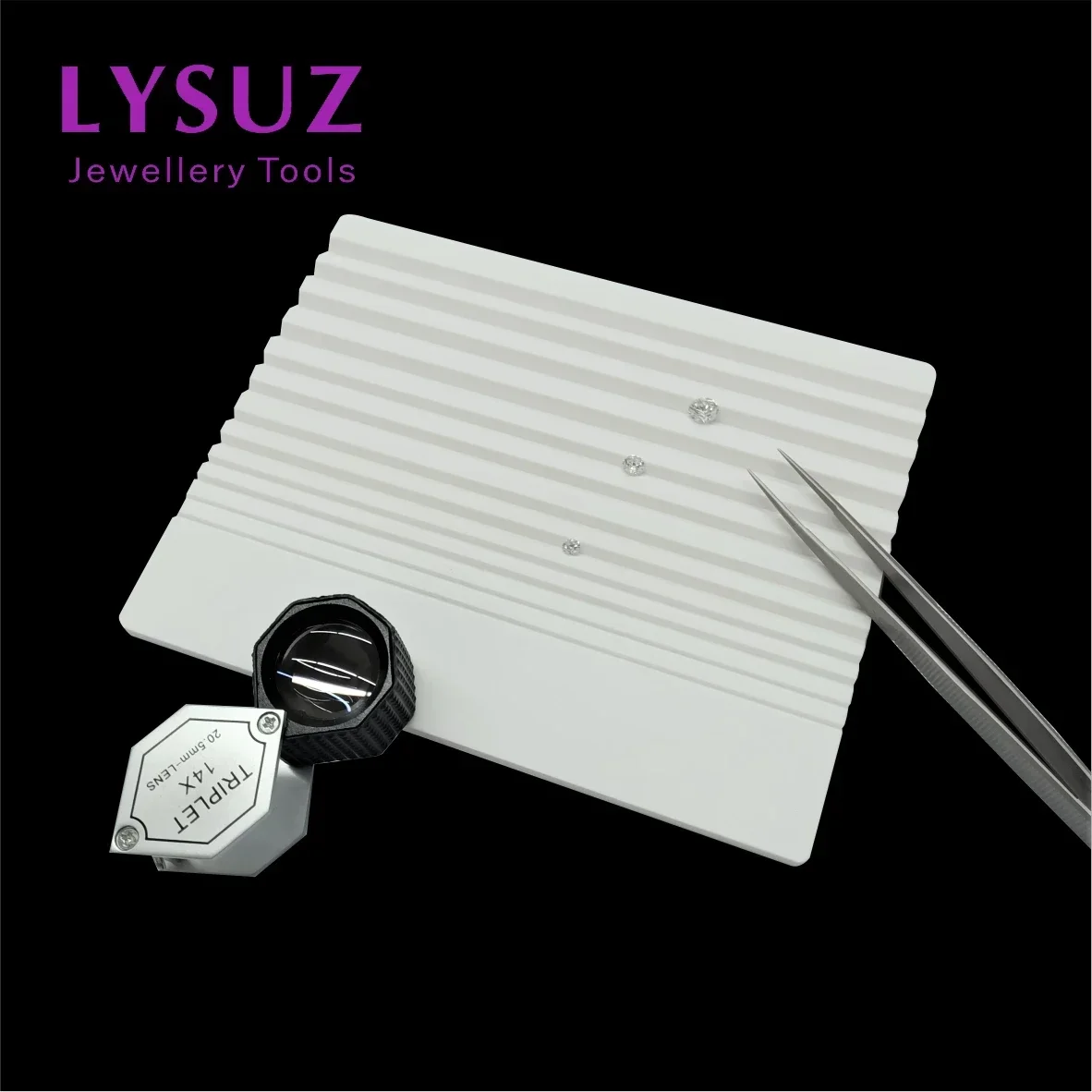 Ultra White Diamond Gemstone Sorting Color Grade Tray Grooved Plastic Tray Professional Gemological Tools Lysuz