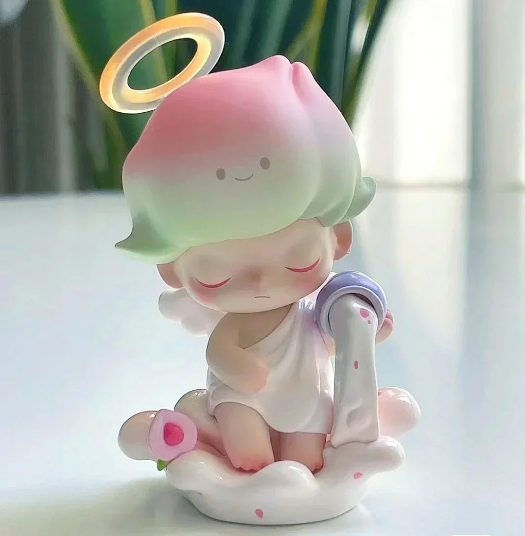 DIMOO Peach Guava Action Figure Blister Package Angel Dimoo Flower Vase Heaven Figurine Limited Collection Designer Toy