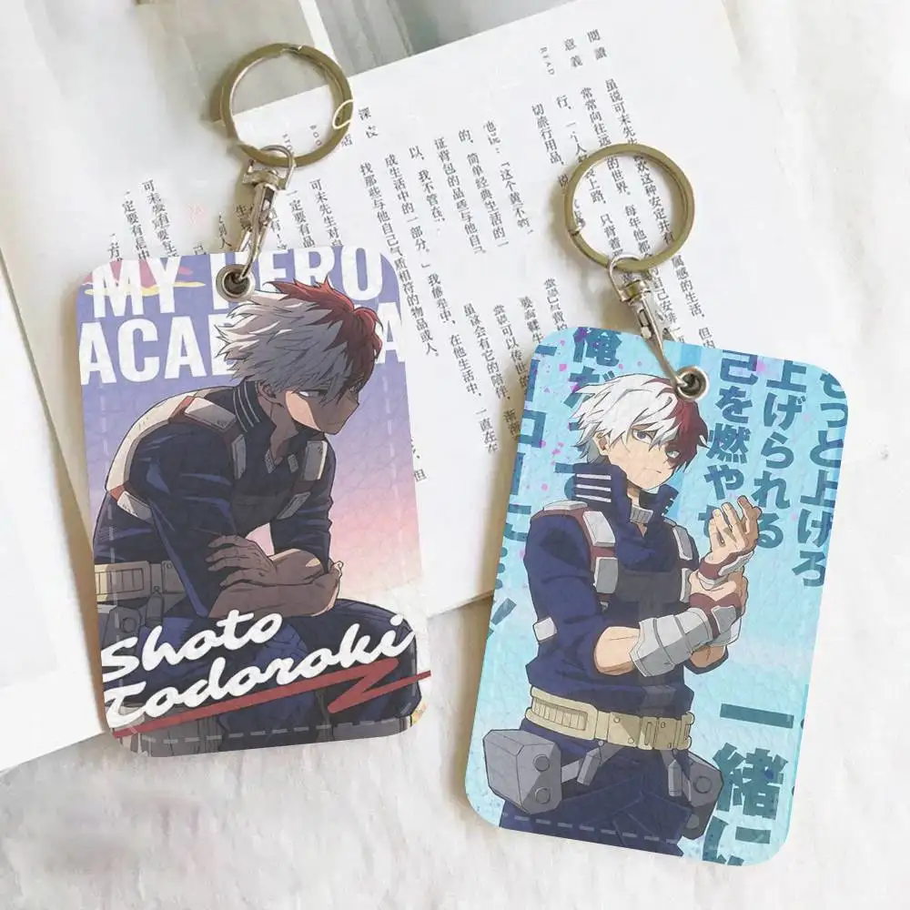 Anime My Hero A-Academia Shoto Todoroki Holder Suitable For Bank Card Subway Bus Card Wallet Card Case Badge Holder Keychain