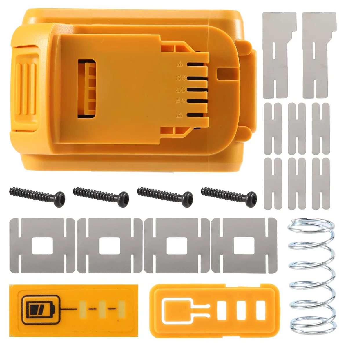 เคสพลาสติกสำหรับ DeWalt 20V DCB201 DCB203 DCB204 DCB200 18V ชิ้นส่วนฝาครอบแบตเตอรี่ Li-ion สำหรับ3A 4A 5A