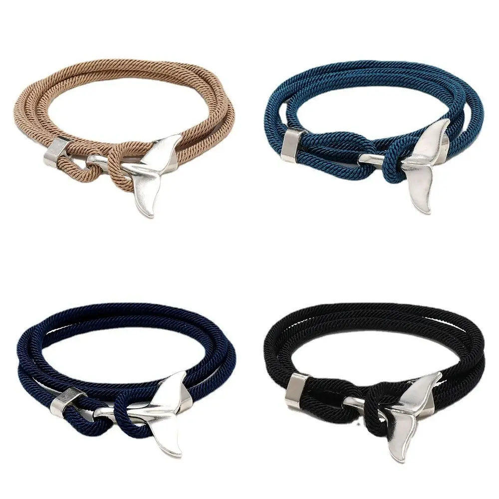

Niche Design Whale Tail Couple Birthday Gift Trendy Men Bracelet Fashion Jewelry Braided Rope Bracelet Korean Style Hand Strap