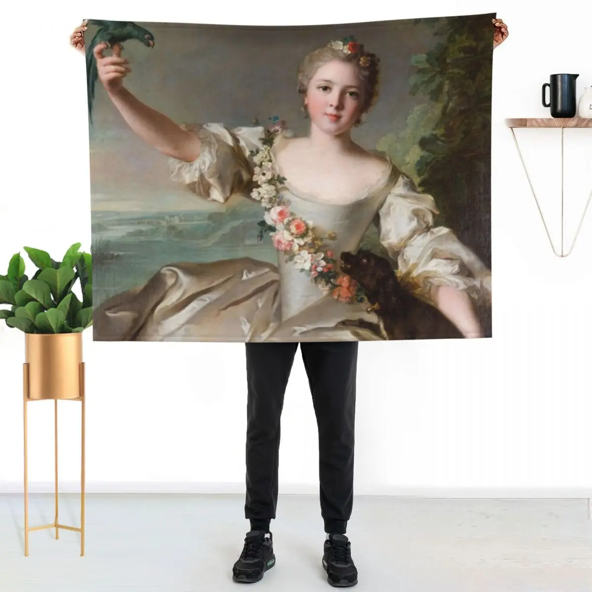 

Portrait de Mathilde de Canisy - Jean-Marc Nattier painting Throw Blanket Travel Size Cozy Blanket for Plane Train