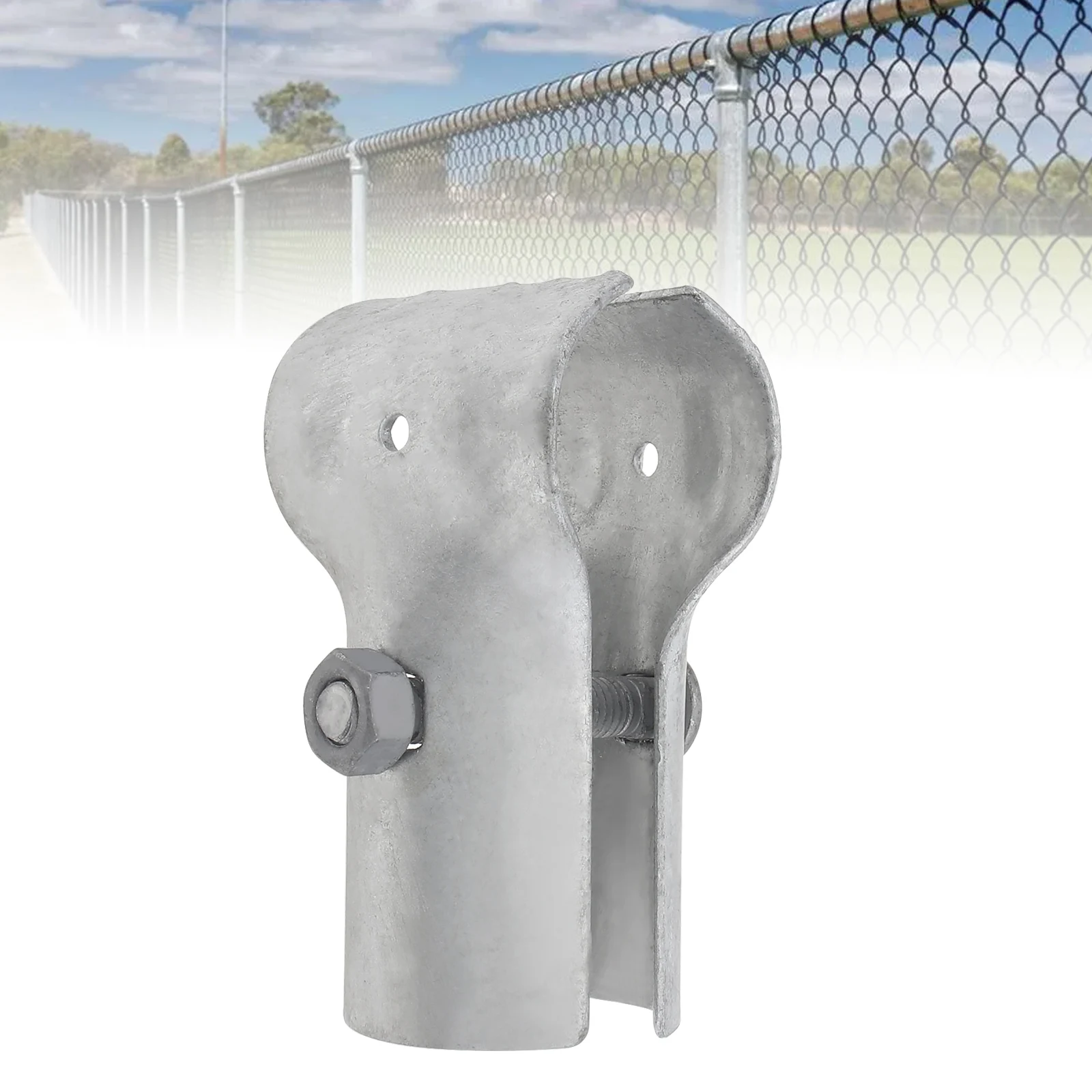 Galvanized End Rail T Clamp Chain Link Fence Parts Clip Garden Clamp Tool Fastener Aluminum Alloy Garden Supplies