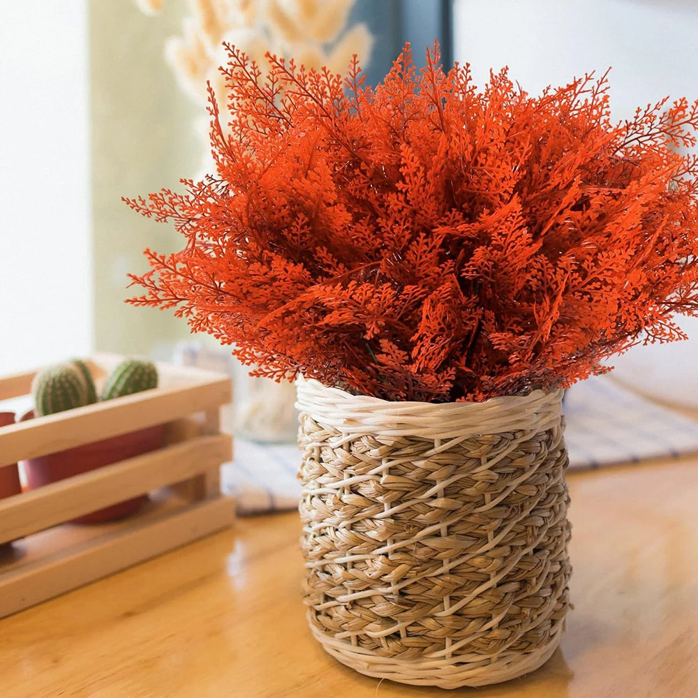 

Artificial Autumn Flowers Outdoor UV Resistant Fake Plastic Silk Plants Arrangement for Home Porch Window Decoration