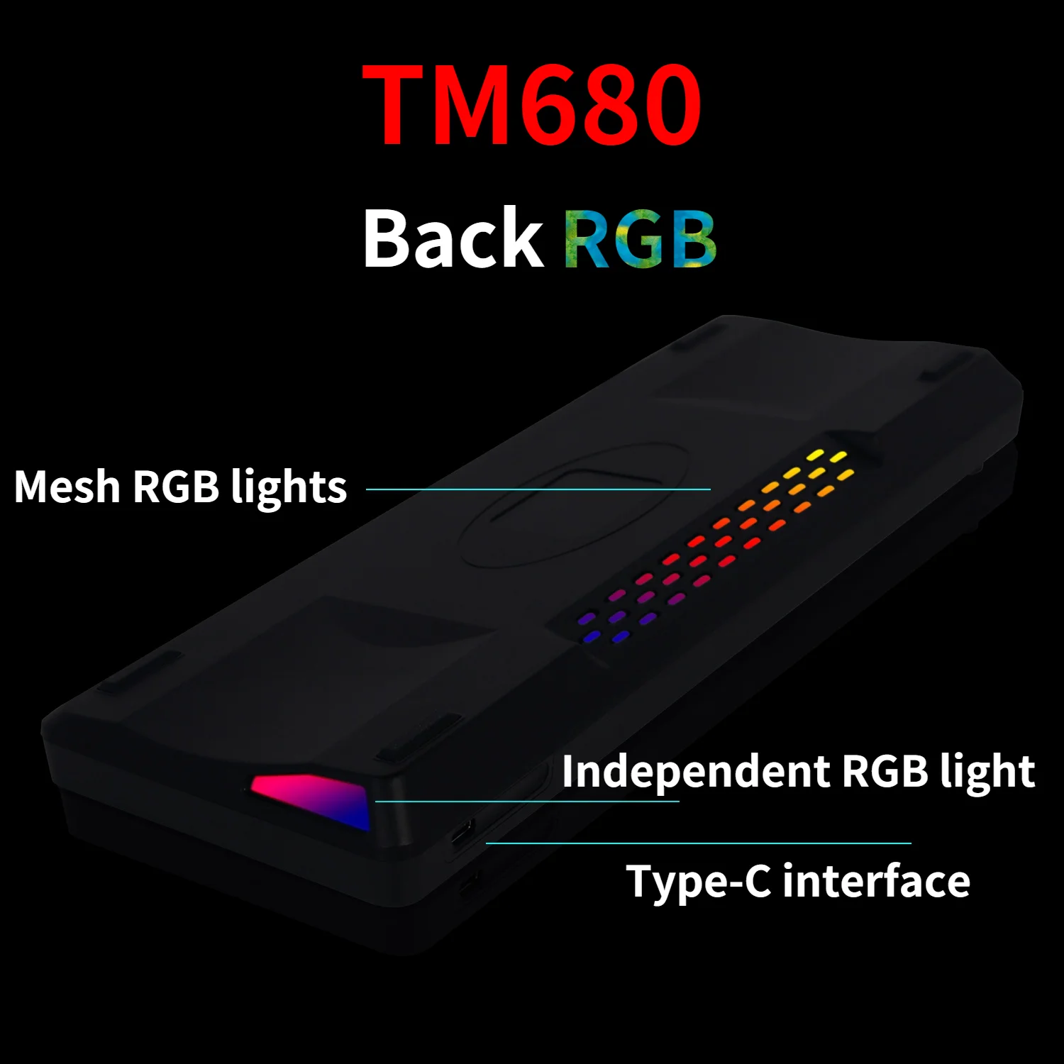 TM680 Hot Swap 3 Mode Mechanical Keyboard DIY Kit Wired RGB Light Compatiable with 3/5 Pins for Cherry MX Gateron Kailh Switches