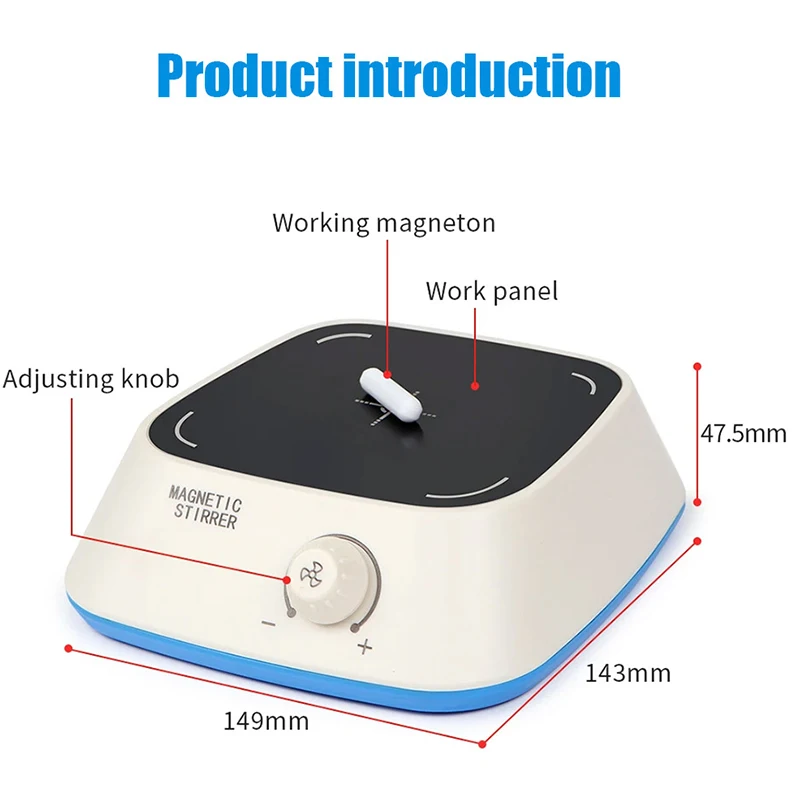 Portable Magnetic Stirrer 3000ml Lab Mixer 300-3000RPM Adjustable Speed DC Brushless Motor for Chemistry Laboratory