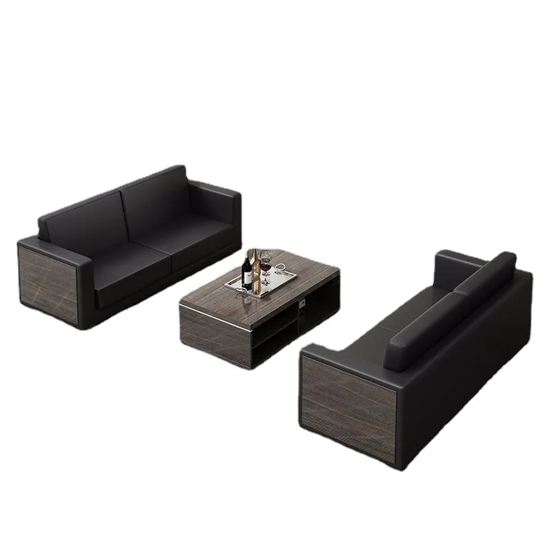 

Luxury Minimalist Style Home Office Sofa Commercial Reception Hotel Waiting Couches Living Room Leather Sofa Set
