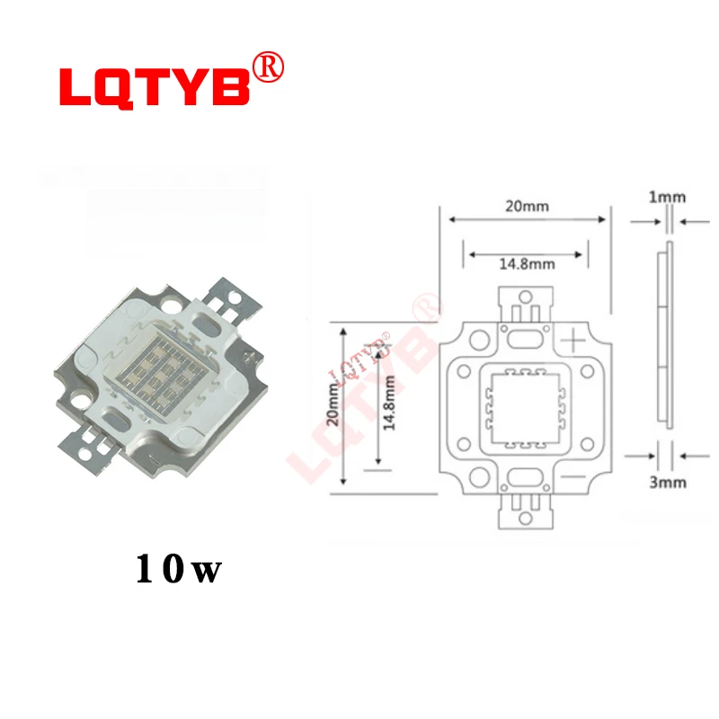 High Power Blue LED growth chip 460-470nm 1W 3W 5W 10W 20W 30W 50W 100W homemade COB LED bulb chip for LED plant growth lamp