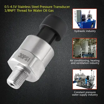 1/8NPT螺紋不銹鋼壓力感知器,適用於油、燃料、空氣、水壓力檢測。 8 最佳銷售 氣壓感知器 - №1