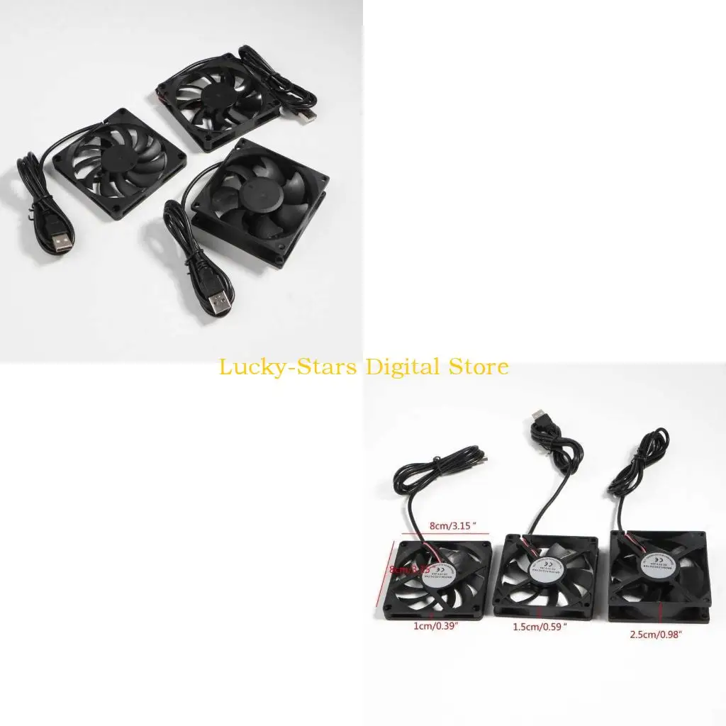 

T3EE 80mm Fan 5V Power Supply PC Radiating 8010 8015 8025 Case Fan Cooling Blower for Computer Box/AV Cabinet