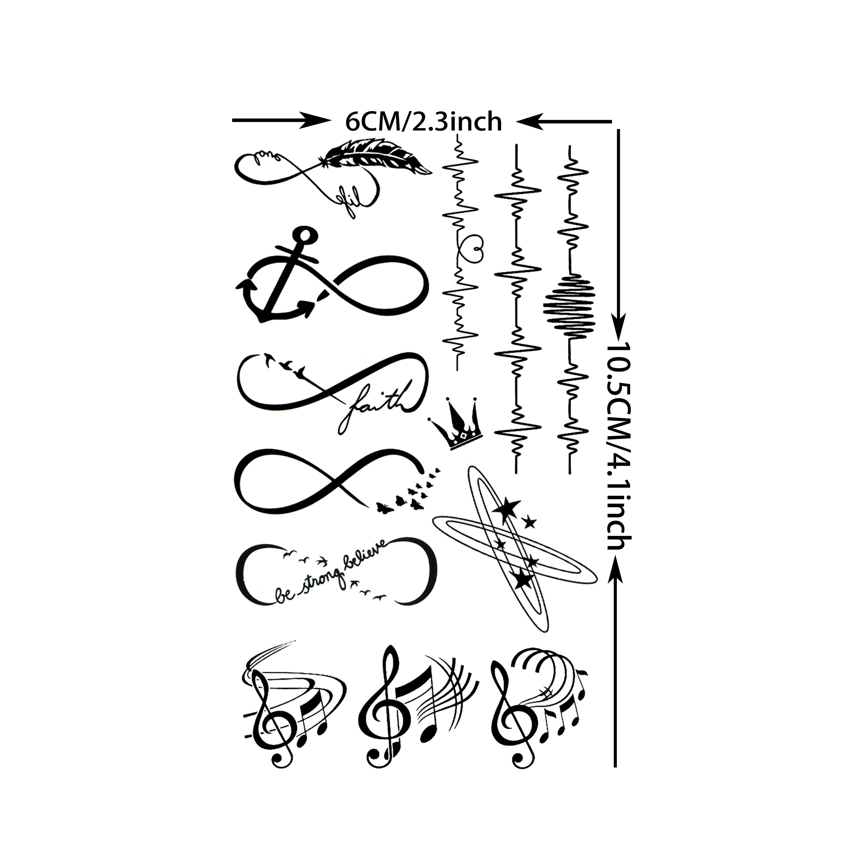 15 Sheets Cute Small infinity Symbol Temporary Tattoos For Women Neck Hands Finger, Endless Infinite Love Fake Tattoo Stickers