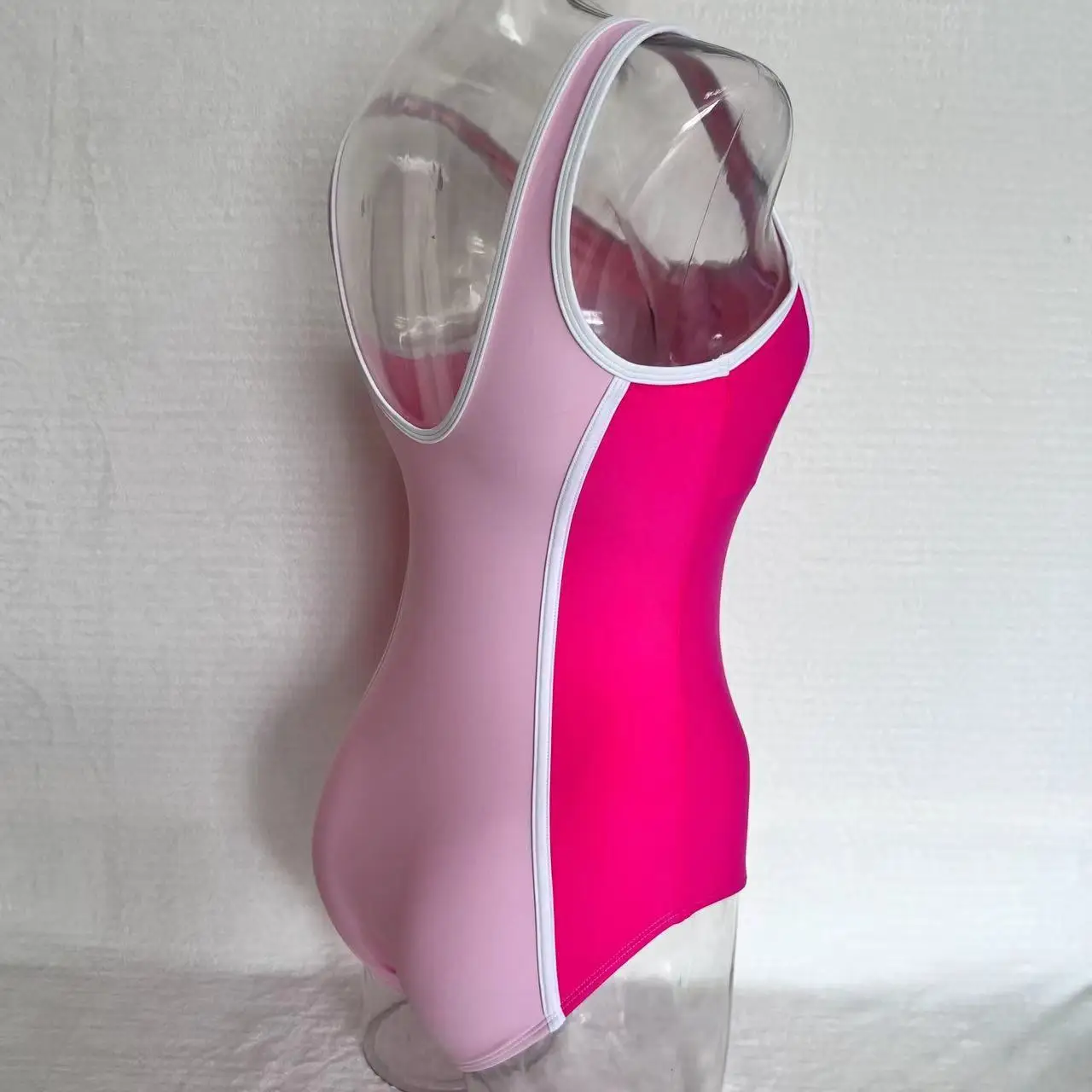One-piece Swimsuit New White Slim Conservative Backless Sporty Women Triangle Racing
