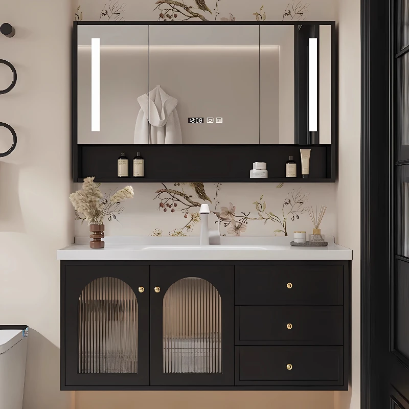Postmodern Light Bathroom Cabinets Standing Basin Makeup Storage Bathroom Cabinet Funky Mirror Toilet Gabinete Hotel Furniture