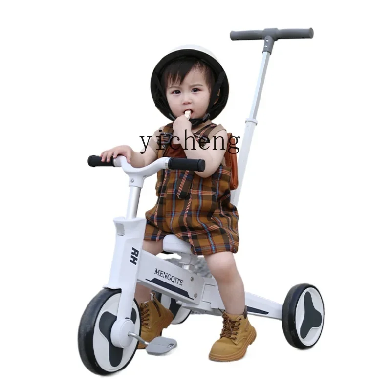 Tqh Children's Three-Wheel Balance Car Bicycle Baby Can Sit and Push Baby Car Children's Multi-Functional Lightweight Bicycle