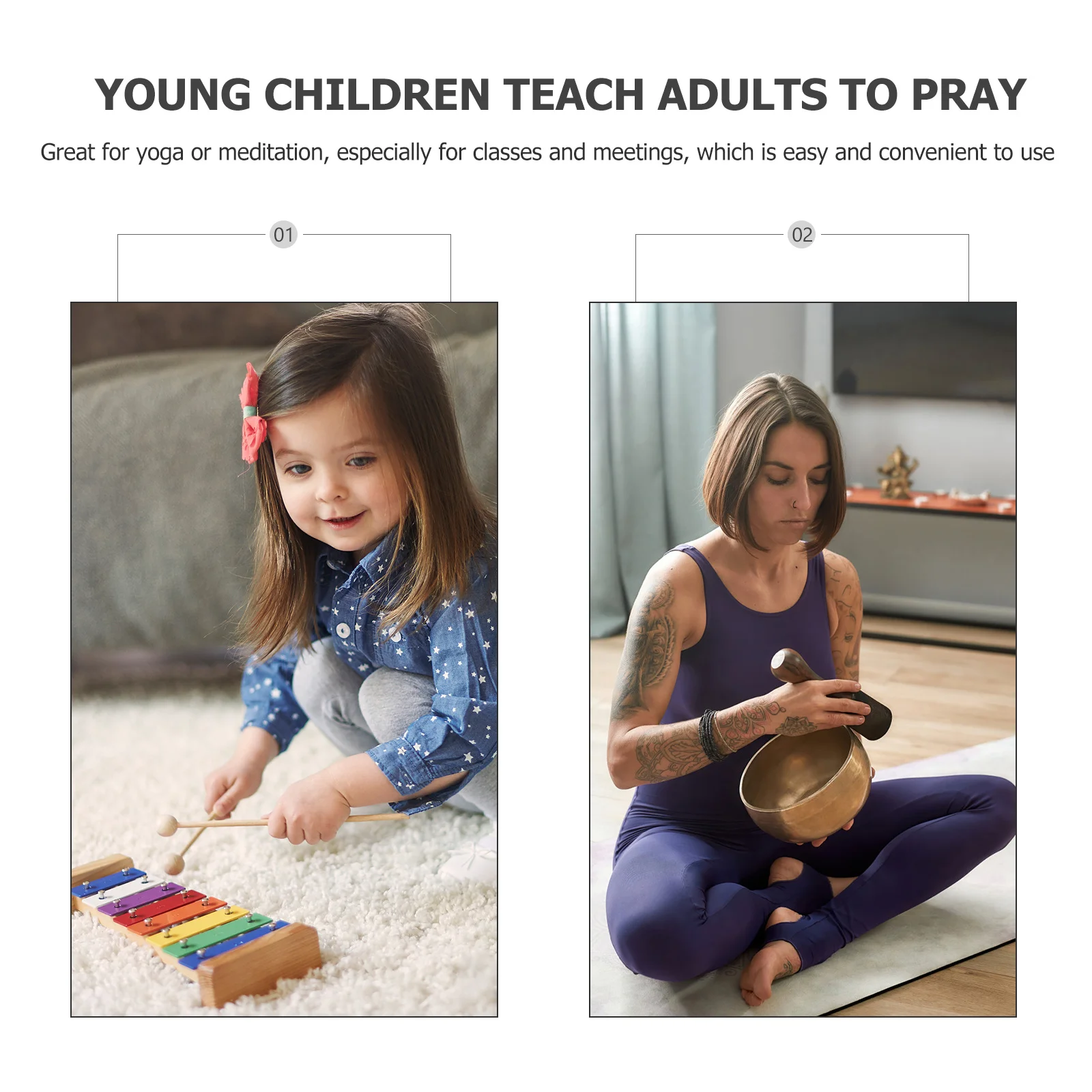 

2Set Hand Chime Meditation Mindfulness Classroom Percussion Instrument for Yoga Meeting Music Teaching Tools