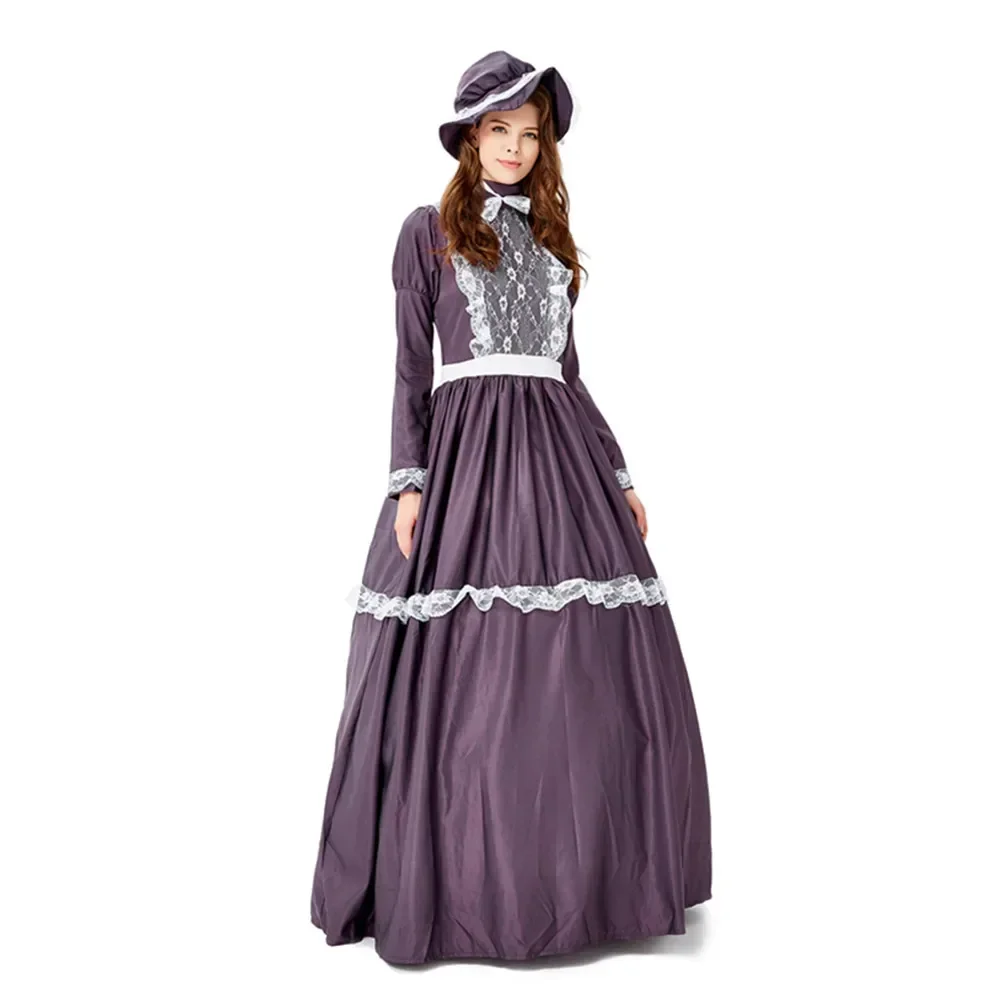 Halloween Party Susan B Anthony Prairie Lady Cosplay Kostuum Historisch Thema Koloniaal Dorp Landelijke Boerderij Dames Huisjurk