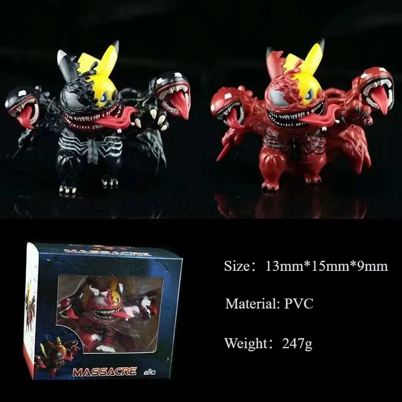 Marvel Venom Cos Pikachu Dolls Decoration Anime Action Figures Kid Toy Q Figural Anime Decoration Model Children Christmas Gifts