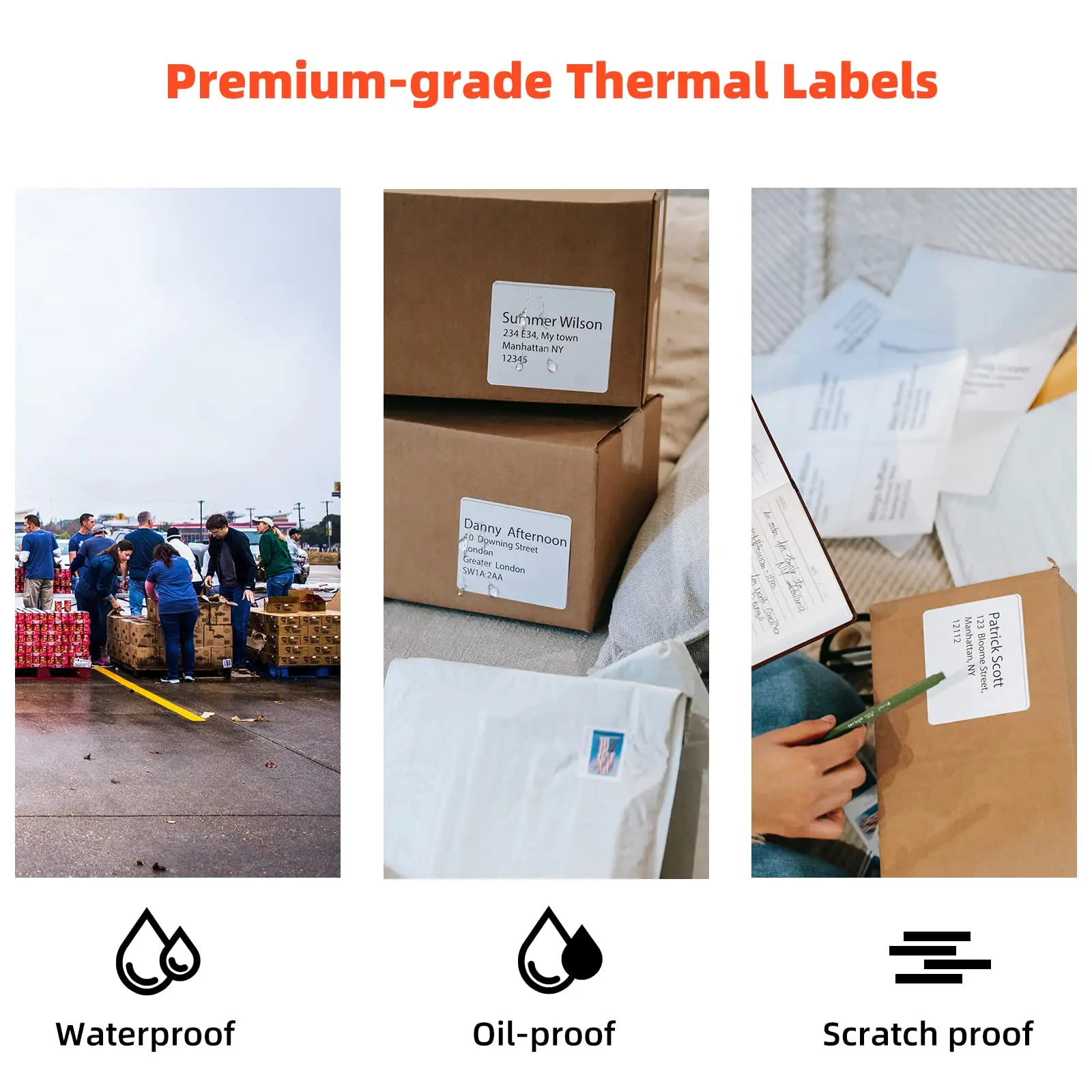 100/500 Blatt Phomemo Thermo-Etikettenaufkleber 100 x 150 mm Versandetiketten für Porto-Barcode, kompatibel mit PM241 PM246S Drucker – Detail 7