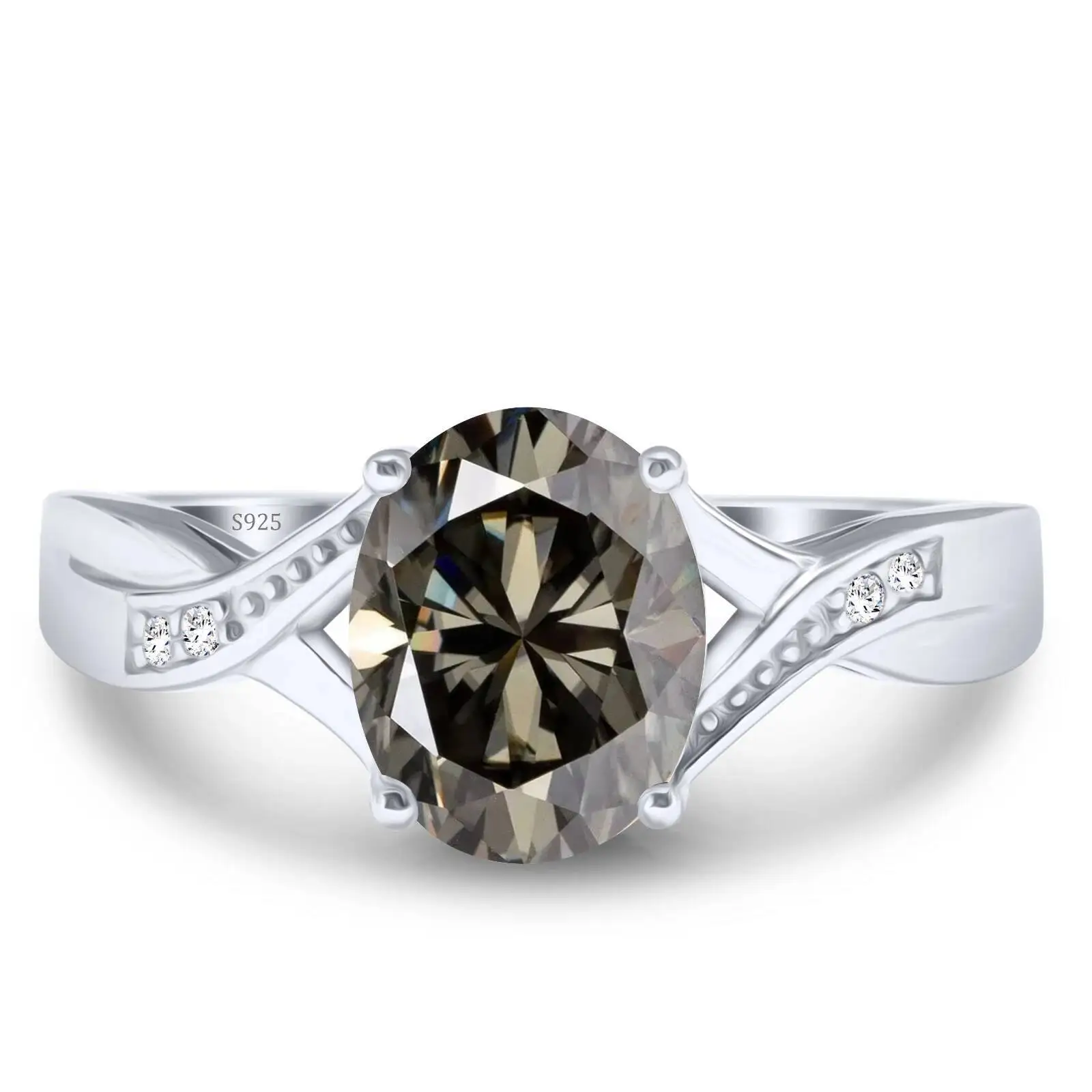 2CT Moissanit Feenartige Zierliche Anhänger für Damen S925 Reines Silber Verlobungsring Hochzeit Feiner Schmuck Farbenfrohe Ringe – Detail 11