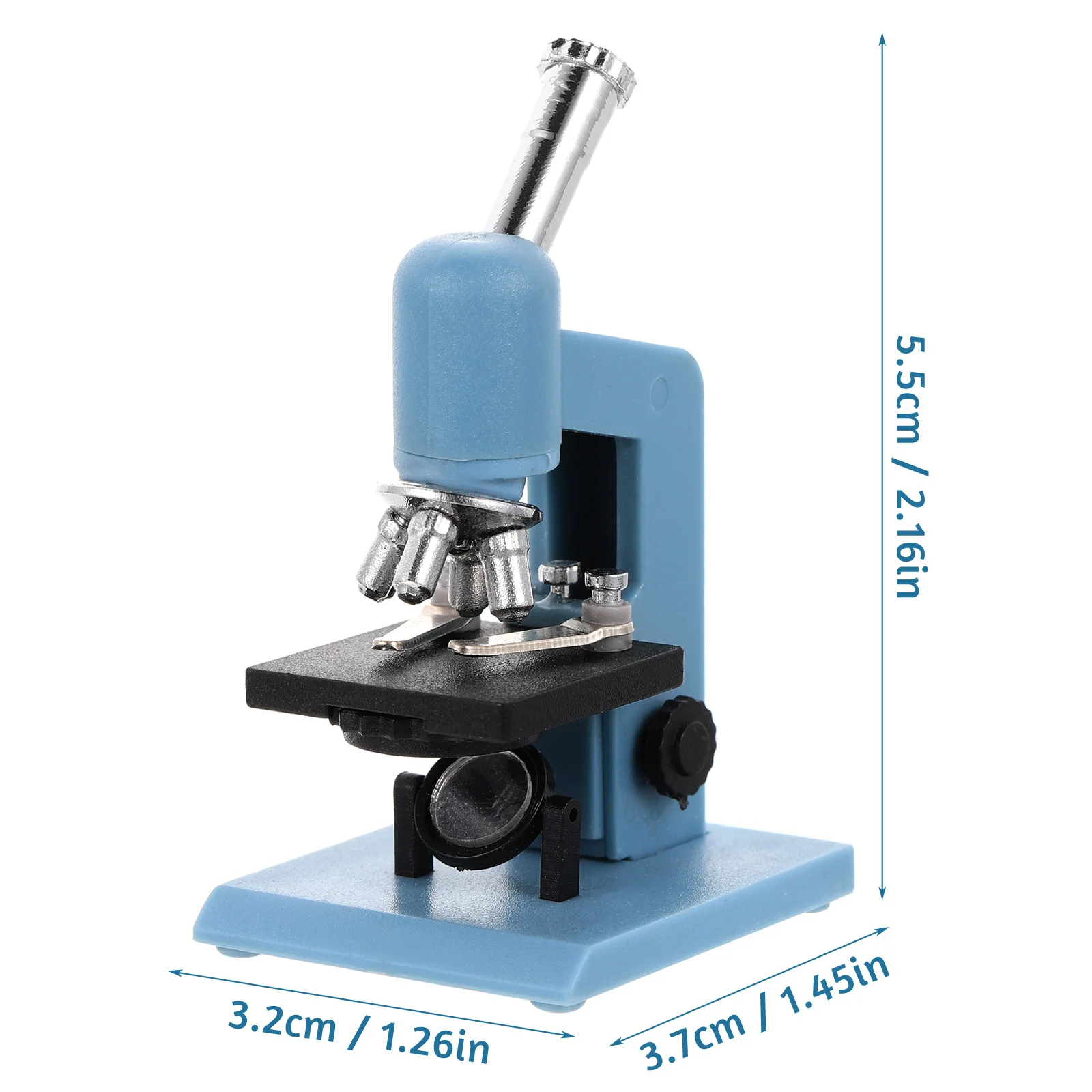 

2pcs Miniature Microscope For Dollhouse Blue Plastic Science Tool Hd Magnification Compact Design Diy Assembly Educational