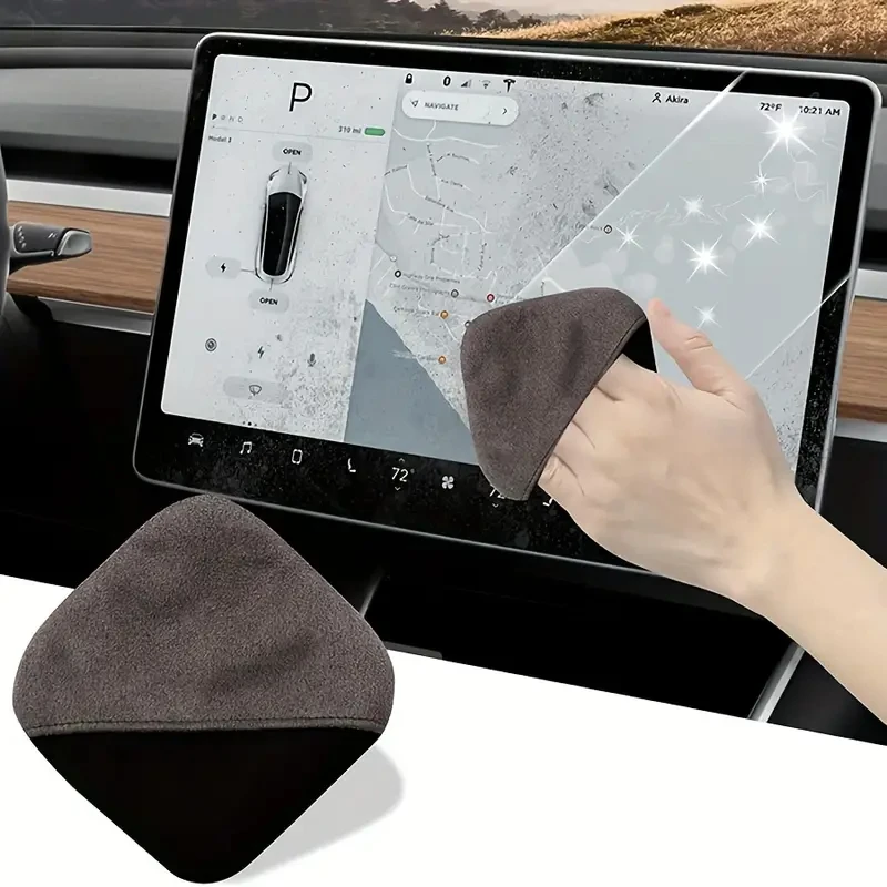 Pano de Limpeza de Tela em Microfibra Dupla Face Portátil para Telas Sensíveis ao Toque, Carros, PCs, Mesas, Celulares, Laptops e Óculos