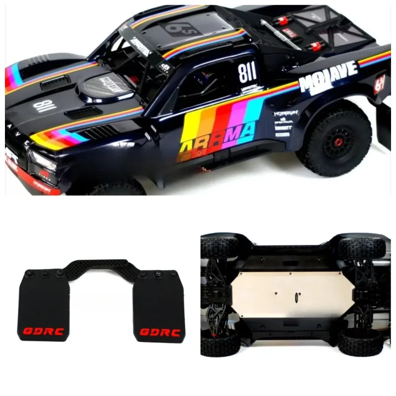 For ARRMA EXB V3 Mojave 1/7 RC Short Course Truck Stainless Steel Skid Plate Chassis Armor Diff Guard Mud Flaps Soft Rubber Part