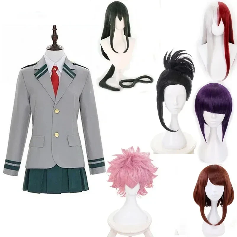 Disfraz de Cosplay de Asui Tsuyu de Boku no OCHACO URARAKA, Uniforme Escolar de My Hero Academia # 1 # W.b;6'j,k.9;a