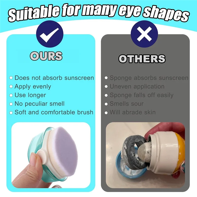 ABUU-Sunscreen Applicator For Kids,4 Pack Sunblock Buddy Brush With Protective Caps,Sun Lotion Applicator