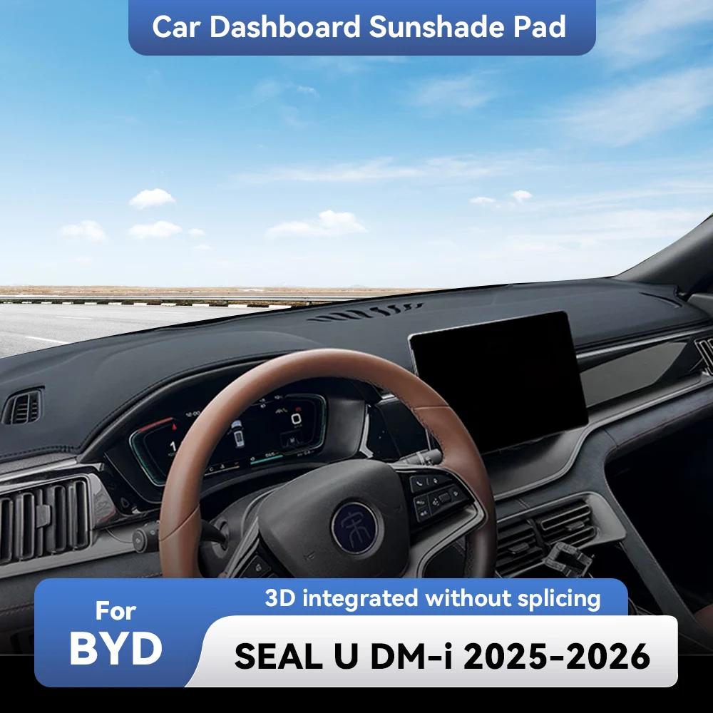 For BYD SEAL U DMi 2025 2026 Anti-Slip No Splicing Leather Car Dashboard Cover Mat Dashmat Protect Sunshield Pad