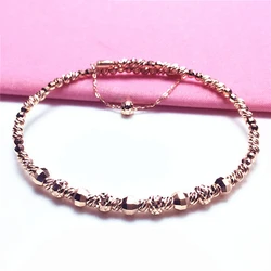 585 purple gold plated 14K rose gold geometric charm bracelet creative classic ethnic charm party jewelry women accessories