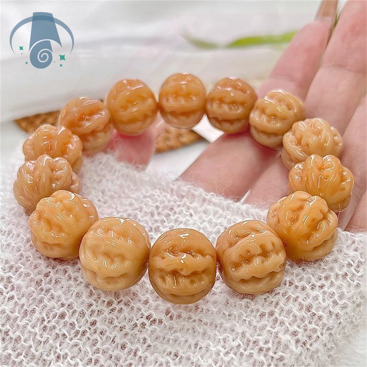 

Classic Authentic Carved Jingbaling Bodhi Seed Bracelet Natural Walnut Prayer Beads for Men Women Meditation Yoga Buddhist Mala