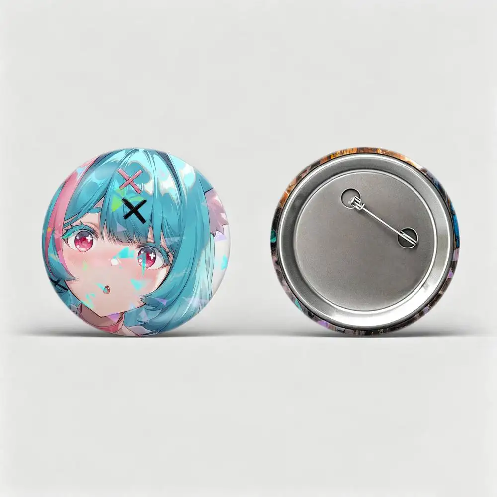 N-NTE Cute M-Mint  Badges Creative Tinplate Round Button PinsBrooch Badge Clothes Backpack Custom