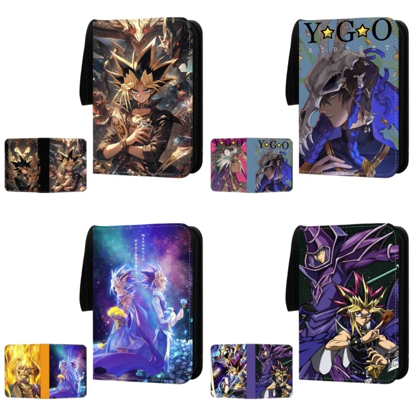 Yu-Gi-Oh Card Book Yugi Muto Atem Black Magician Diy 4 Grid Zipper Loose-Leafr Action Toy Figures Game Collection Gifts Friends