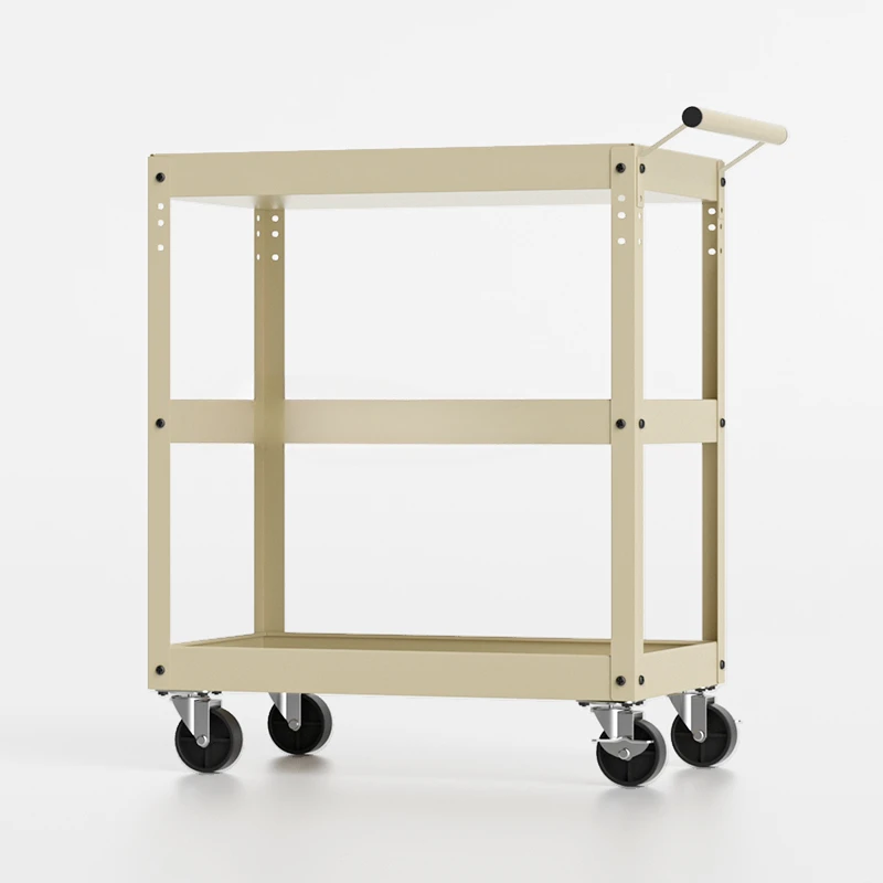 Tool cart, multi-functional household, book oil painting storage shelf, three-layer trolley, mobile simple trolley