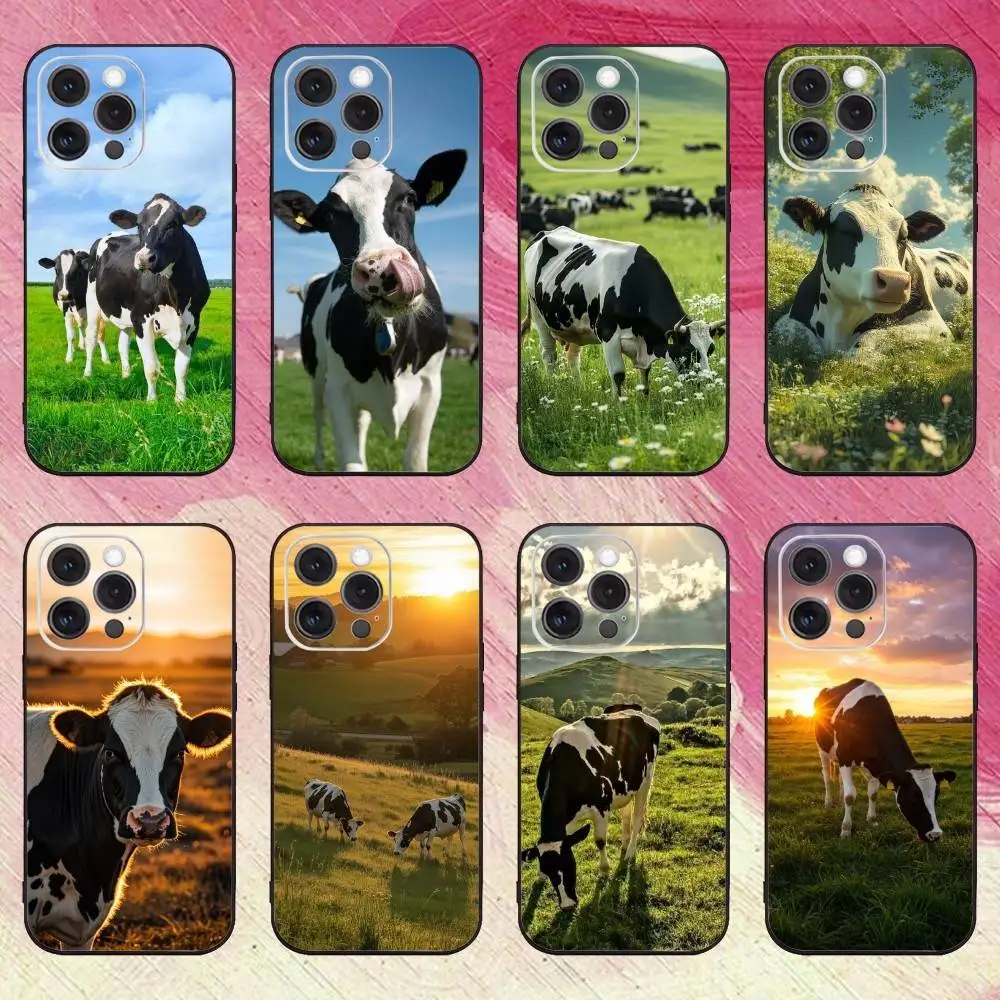 

M-Milk Dairy C-Cow Cows Phone Case For iPhone17,16,15,14,13,12,11 Plus,Pro Max Soft Black Cover