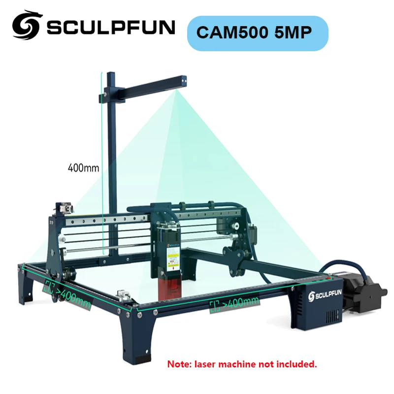 SCULPFUN CAM500 카메라, 120 ° 광각 렌즈, 작업 영역 포함, Sculpfun S6/S6 pro/S9/S10/S30 Ultra 시리즈, 5MP 픽셀, 400x400mm