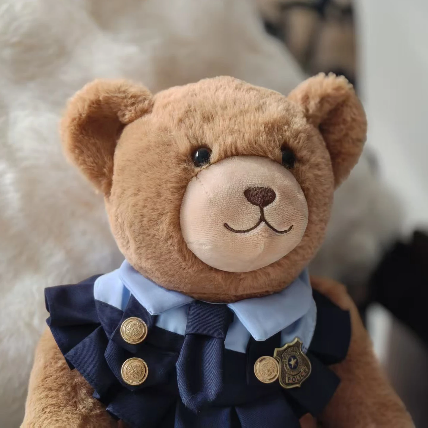 2025 New lovely Exquisite Original Teddy Bear with police uniform Plush Toy Super bear for Children's or girl Birthday Gifts