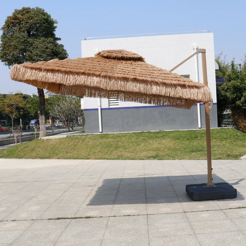 Outdoor thatched shed outdoor courtyard parasol straw shade tent beach umbrella villa garden balcony middle column umbrella