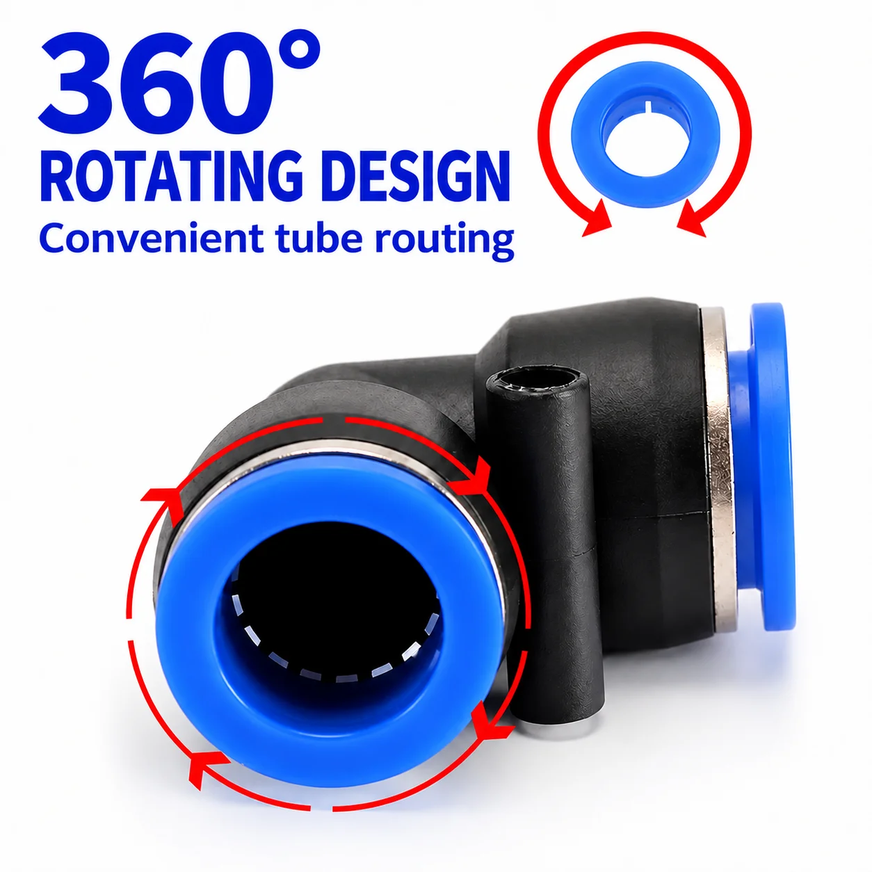 1PCS PV 90° Pneumatic Elbow Push-to-Connect Fitting for 4/6/8/10/12mm Air Water Hose Tube Quick Release Union Connector