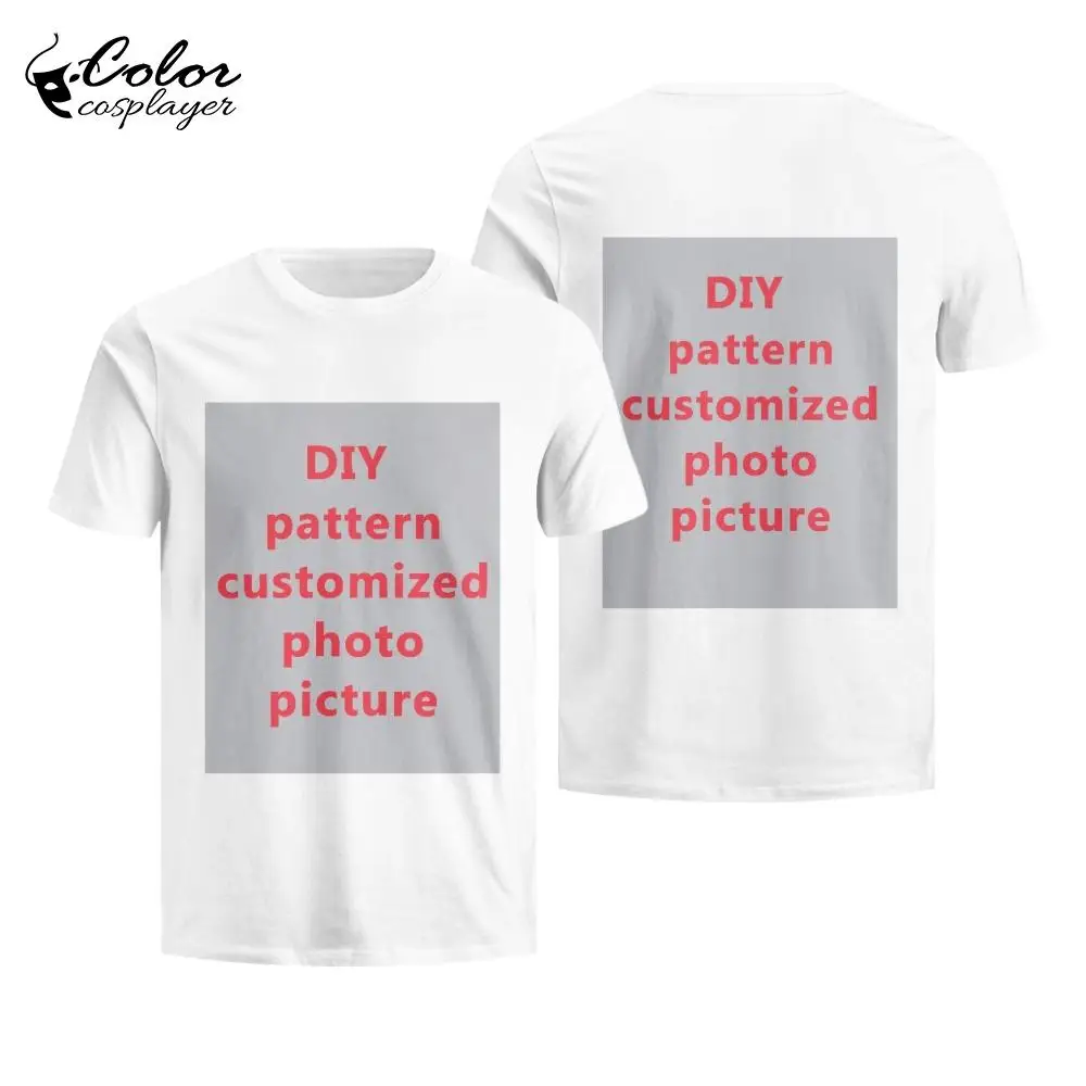 

Color Cosplayer Customized T-Shirt Anime Pattern Diy Tops Cotton Cosplay Costume Carnival Festival Fan Club Tee Adult Wear