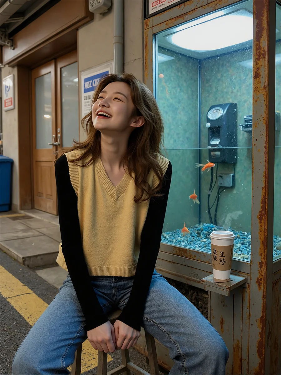 

Women'S Sweater Vests Dames Autumn All-Match Solid Sleeveless Button-Down Casual Simple Elegant Fashion Ladies Female Modern