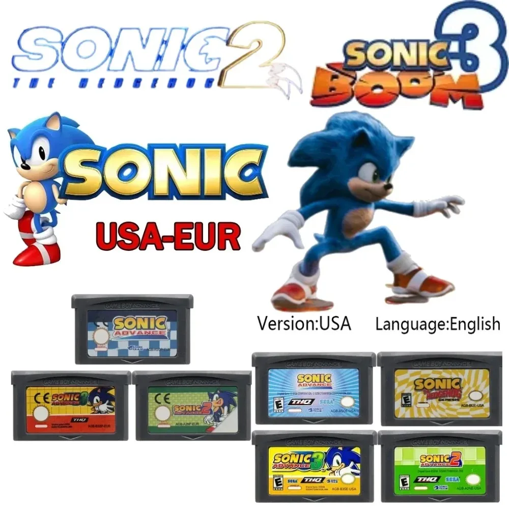 

Sonic 3 GBA 32-bit Electronic Game Card Ink Cartridge Best Birthday Gift for Boys Holiday Present