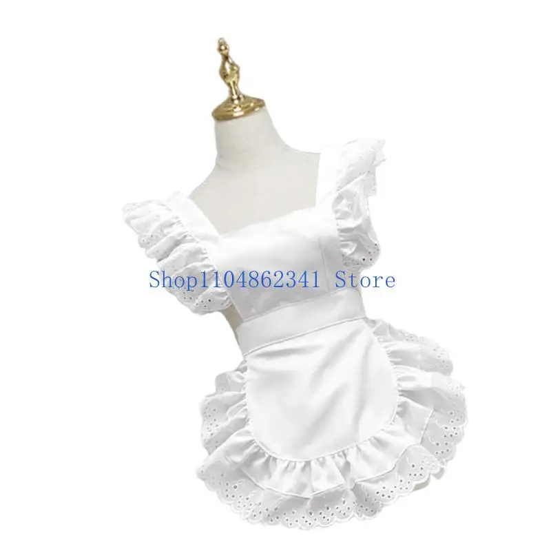 

5asd фартук горничной с рюшами, костюм горничной, фартук на талии, дышащий кухонный фартук для приготовления пищи для женщин, и