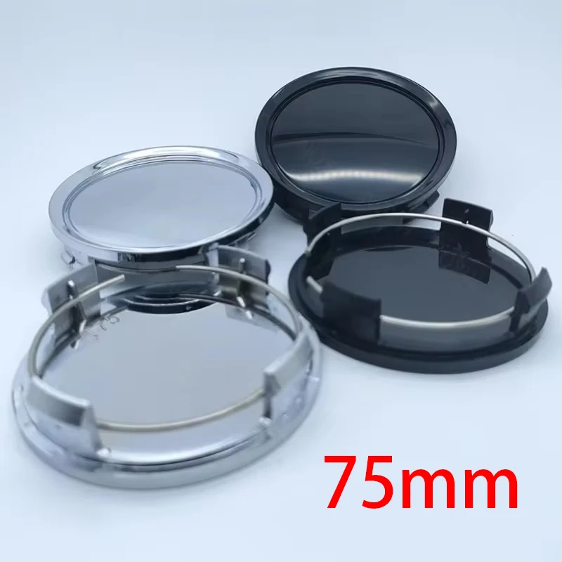 4Pcs/Set 75mm Car Vehicle Wheel Hub Center Cap Cover ABS Black Silver Universal High Quality Durable Exterior Auto Accessories