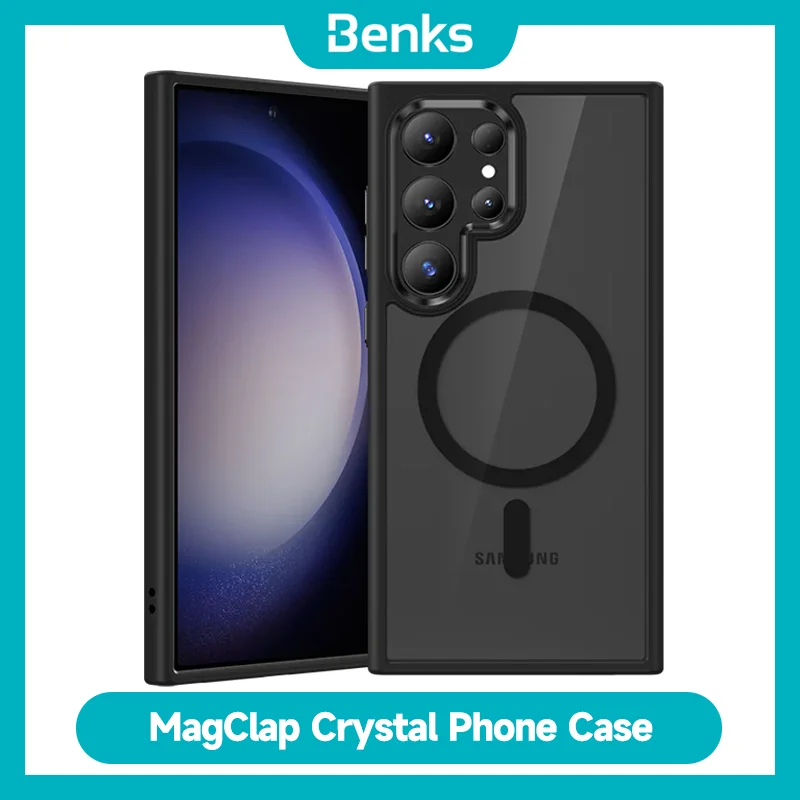 

Чехол для телефона Benks MagClap Crystal для Samsung S24 Ultra S24+, модный универсальный чехол, совместимый с MagSafe