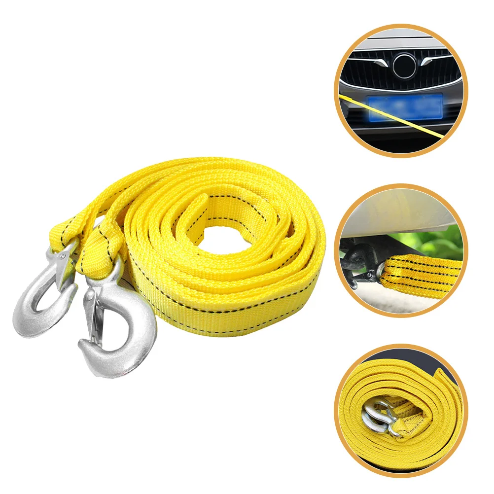 

1pc Solid Metal Hook Towing Rope Heavy Duty Nylon Car Truck Trailer Recovery Winch Strap For Emergency Tow Vehicle
