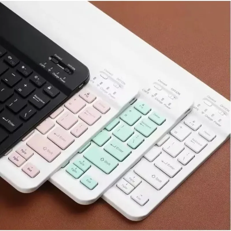 Ultra‑Slim Rechargeable Mini Bluetooth Keyboard Portable Wireless Keypad for Bluetooth Enabled Phone Tablet Fits 10‑inch Devices