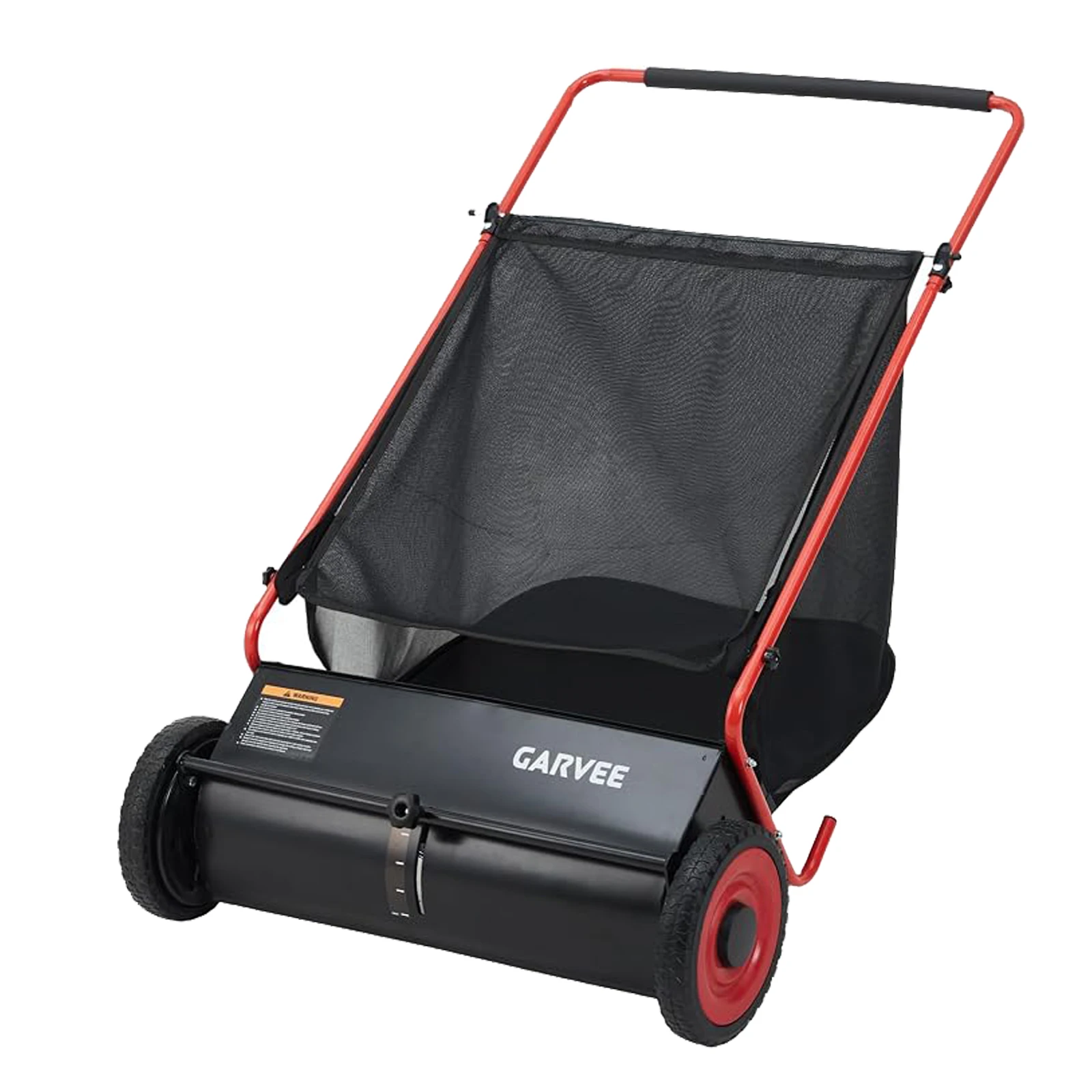 26-Inch Push Lawn Sweeper, Heavy Duty Leaf Sweeper with 4 Brushes & Bag, Adjustable Height Steel Frame Leaf,Manual Yard Sweeper for Collector for Yard, Lawn, Garden, Patio