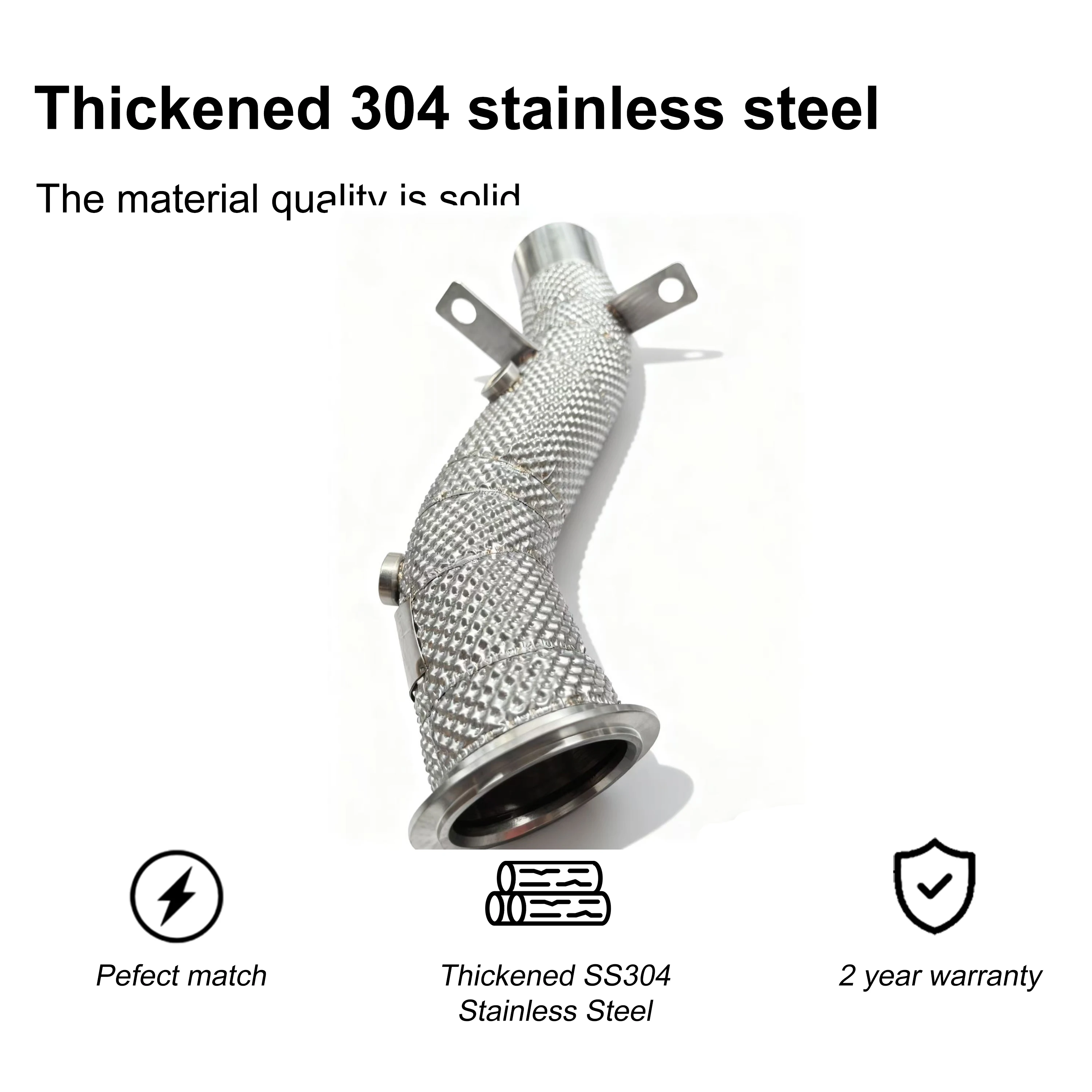 ACE Free Flow Exhaust Downpipe for BMW X4 X5 F15 N55/N54/M40i/B48/2.0T/3.0T  Stainless Steel Header With Heat Shield